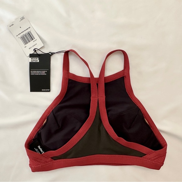 NWT - Women's Hurley Sports Bra - Red/Black/Olive - Size S - Picture 9 of 14